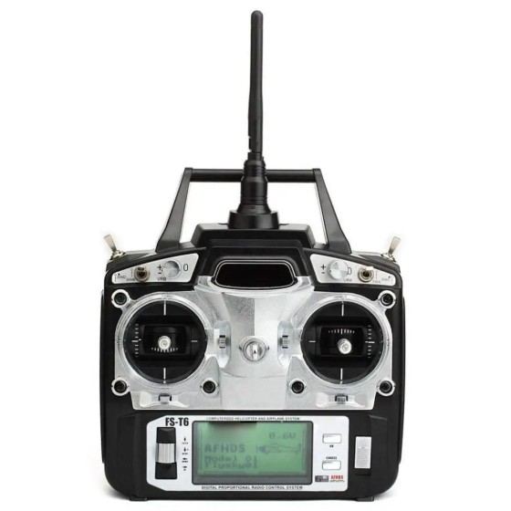 Original Flysky FS-T6 High Precision 2.4GHz 6CH Mode 2 Transmitter W/Receiver R6-B for Rc Airplane 2.4ghz Transmitter